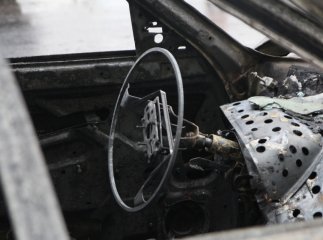 На Хустщині внаслідок ДТП загорівся легковик