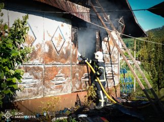 Вогонь охопив покрівлю: на Тячівщині рятували житловий будинок