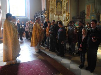 У головному храмі греко-католиків Закарпаття урочисто зустріли військових, які перебували у зоні АТО