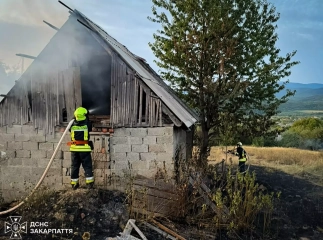 У селі на Закарпатті горів будинок, на який вогонь перекинувся із сухої трави