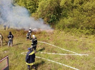 Рятувальники спільно з лісниками приборкували умовну пожежу в лісовому масиві с. Н.Коропець