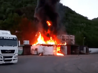 З’явилося відео з місця пожежі у Мукачеві