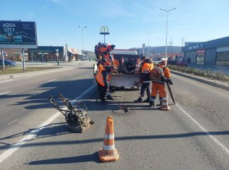 На об’їзній Ужгорода та трасі «Київ — Чоп» розпочали ямковий ремонт