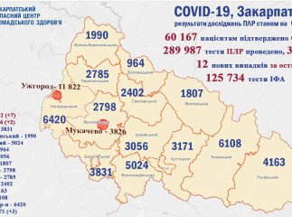 За минулу добу коронавірус виявили в Ужгороді, Мукачеві та Хустському районі