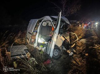 На Закарпатті внаслідок ДТП загинув водій мікроавтобуса, ще троє людей травмувалися