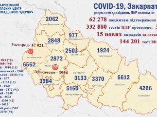 У Закарпатті різко зросла кількість нових хворих на коронавірус