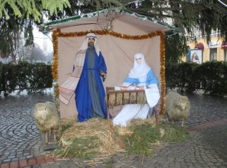 Під головною ялинкою Мукачева з’явилась різдвяна шопка