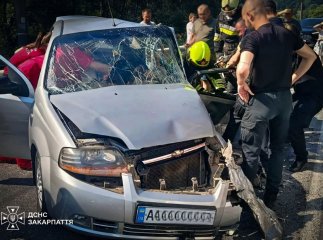 «Надзвичайники» деблокували водія з понівеченого легковика в Перечині