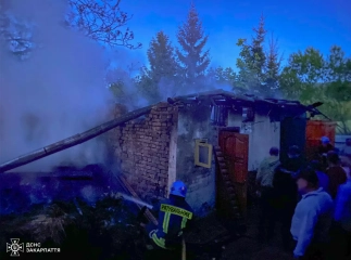 Селяни разом з пожежниками гасили палаючу надвірну споруду