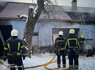 На Мукачівщині пожежники рятували майстерню