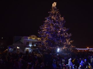 Головна ялинка Ужгорода засяяла новорічними вогнями