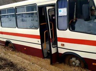 На Мукачівщині автобус "Еталон" потрапив у пастку. Фейсбук облетіло відео