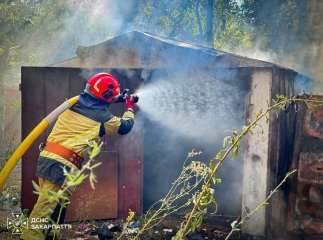 В Ужгороді вогнеборці рятували гаражі