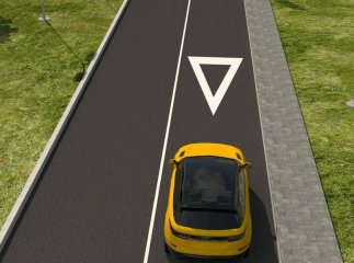 Що означає дорожня розмітка у вигляді трикутника на смузі руху Що означає дорожня розмітка у вигляді трикутника на смузі руху