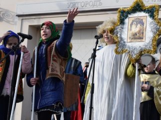 На Театральній в Ужгороді влаштували вертепне дійство