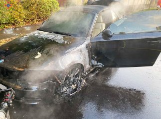 На одній із вулиць Мукачева горів автомобіль BMW