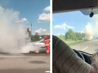 На трасі Київ – Чоп загорівся автомобіль