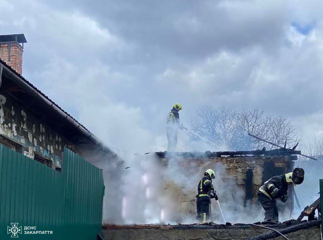 Рятувальники гасили пожежу у Хустському районі