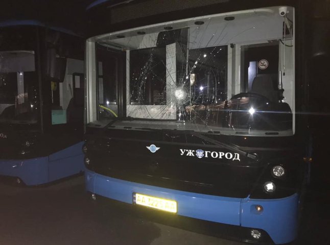 Вночі в Ужгороді невідомі пошкодили міські маршрутки