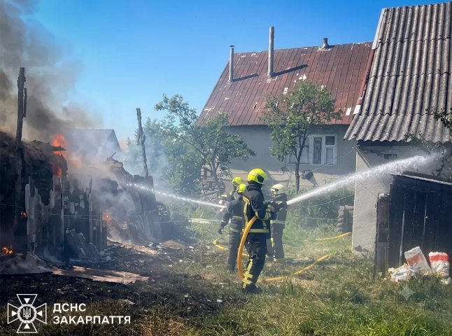 Рятувальники розповіли про вчорашню пожежу на Закарпатті: що та де горіло