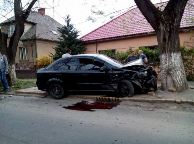 В Ужгороді автомобіль врізався в стовбур
