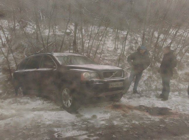 ДТП на Мукачівщині: біля Залужжя позашляховик "Volvo" вилетів у кювет