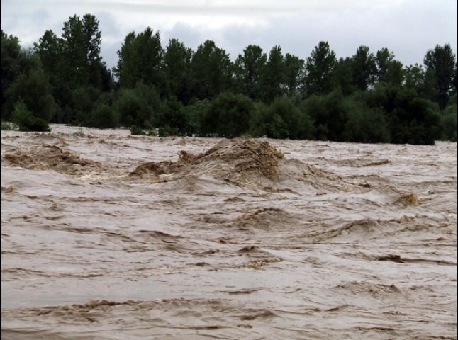 Через сильні дощі у Чинадієві в деяких місцях Латориця вийшла з берегів