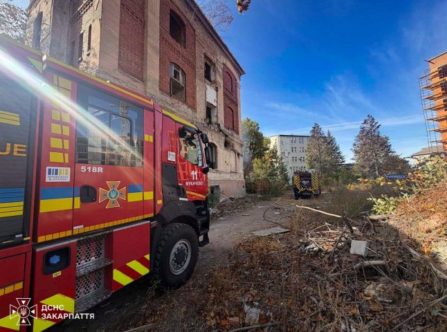 У Мукачеві трапилась пожежа в одній з будівель колишньої тютюнової фабрики