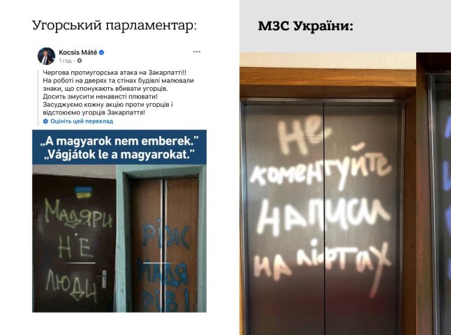 Угорські ЗМІ заявили, що в Мукачеві зроблено провокативні написи. Що відповіли в МЗС
