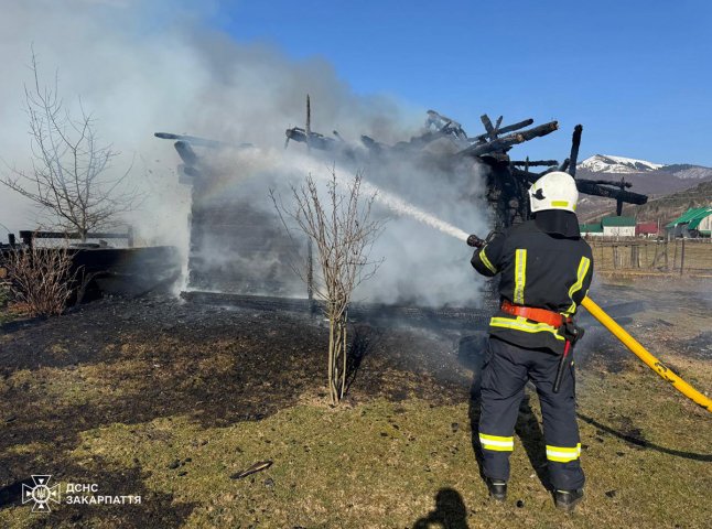 У селі на Хустщині рятувальники і місцеві гасили пожежу