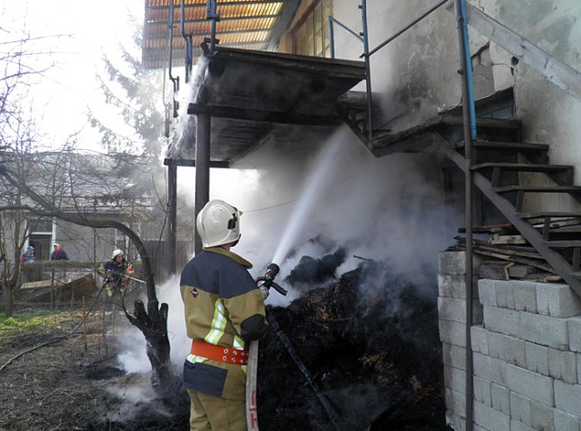Ужгородські рятувальники ліквідували пожежу на території приватного господарства