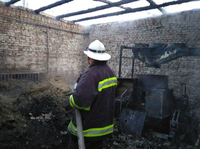14 рятувальників гасили пожежу на підприємстві