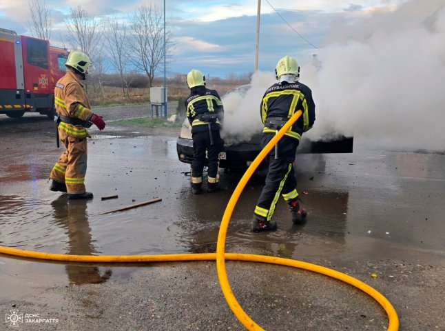 Водій помітив задимлення з-під капота: на Берегівщині горіла машина