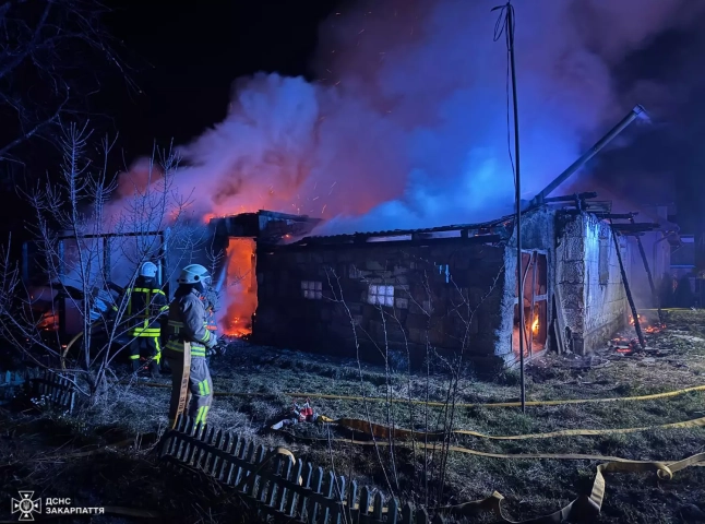 У Солотвині горів будинок. Рятувальникам вдалося не допустити поширення вогню на сусідні споруди