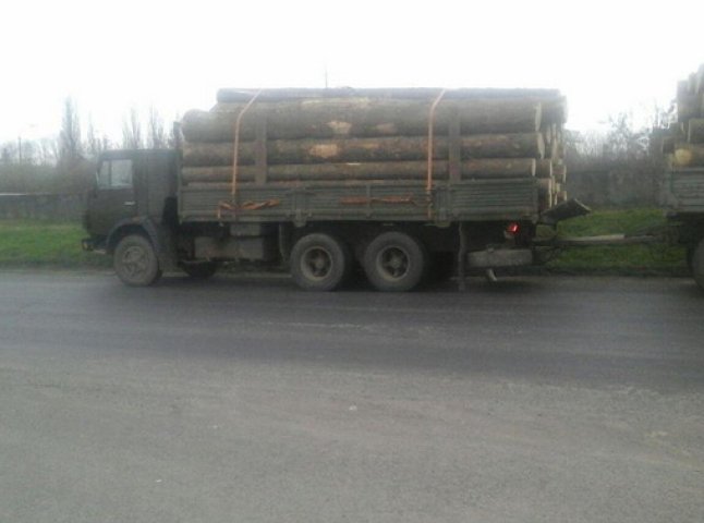У Мукачеві правоохоронці зупинили дві вантажівки з деревиною