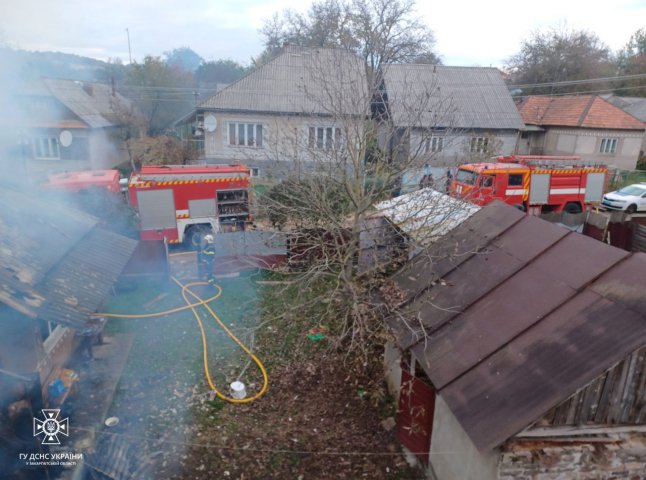 9 рятувальників гасили пожежу у селі на Мукачівщині