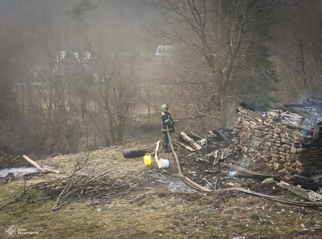 Вогнеборці гасили пожежу у селі на Тячівщині