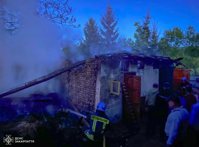 Селяни разом з пожежниками гасили палаючу надвірну споруду