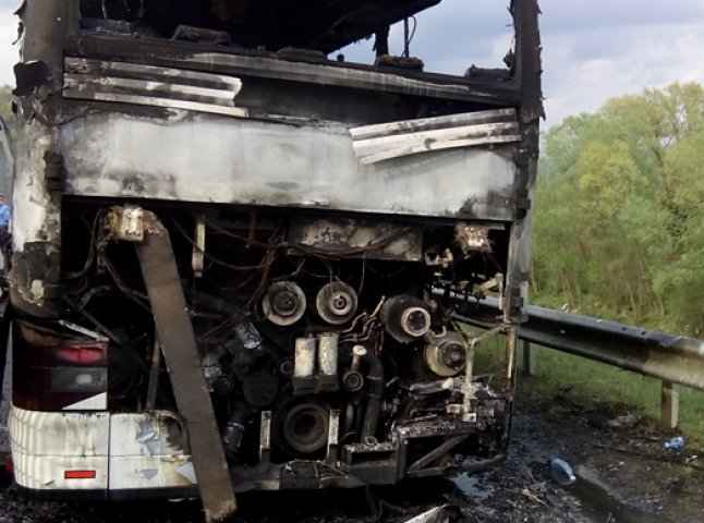 Офіційні деталі пожежі туристичного автобусу на Свалявщині (ФОТО)
