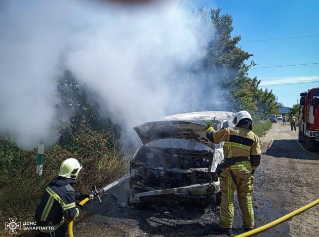 На Берегівщині спалахнув автомобіль, поки його власник збирав гриби