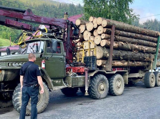 Поліція виявила лісовоз із нелегальною деревиною