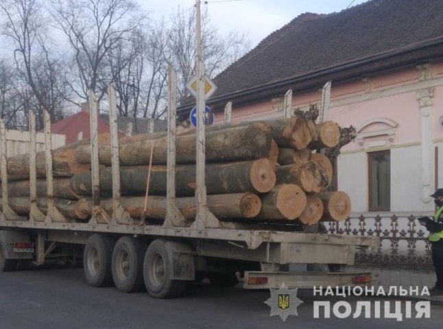 Правоохоронці затримали дві вантажівки з деревиною