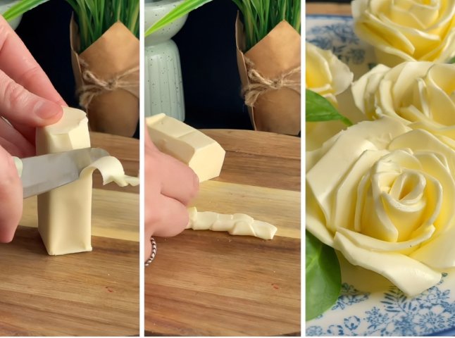 Великодній кошик: як зробити троянду з масла