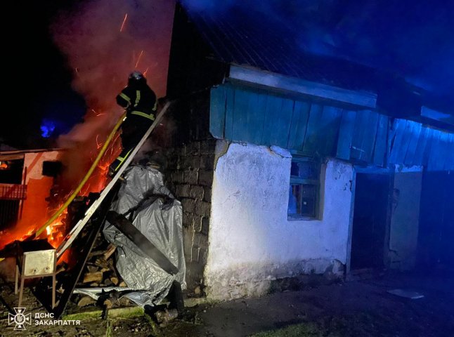 7 рятувальників вночі гасили пожежу в одному з сіл області