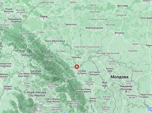 В обід поблизу Закарпаття зафіксовано слабкий землетрус