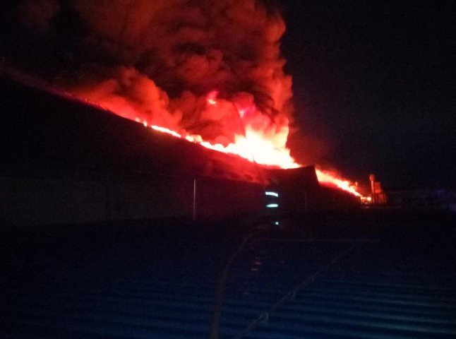 З’явились фото із пожежі на лижній фабриці в Мукачеві