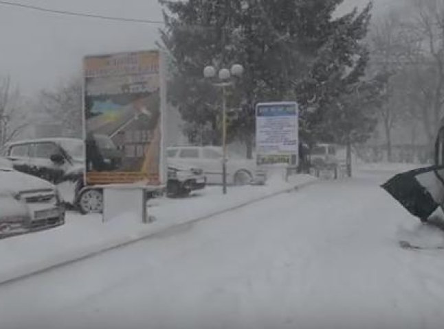 Вулиці Іршави замело снігом