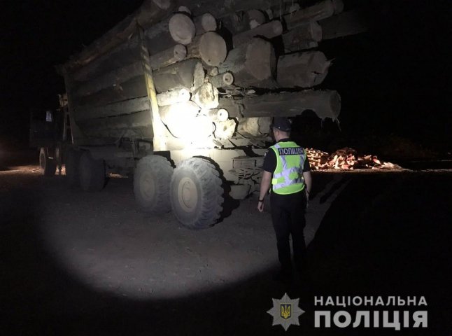 На Тячівщині зупинили вантажівку з деревиною сумнівного походження