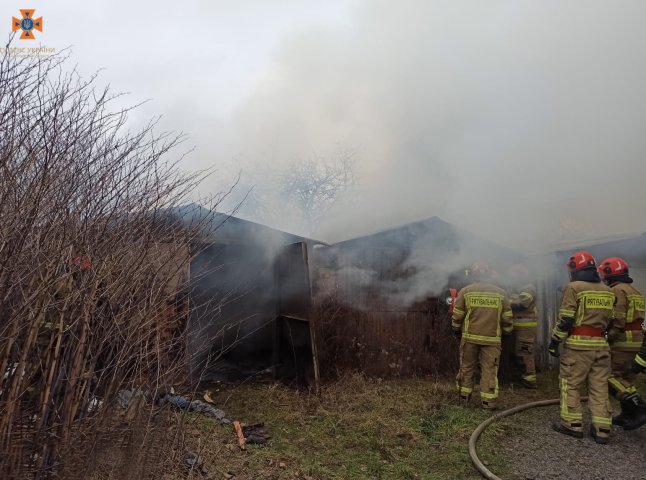 Загорілись два гаражі: рятувальники розповіли про випадок в Ужгороді