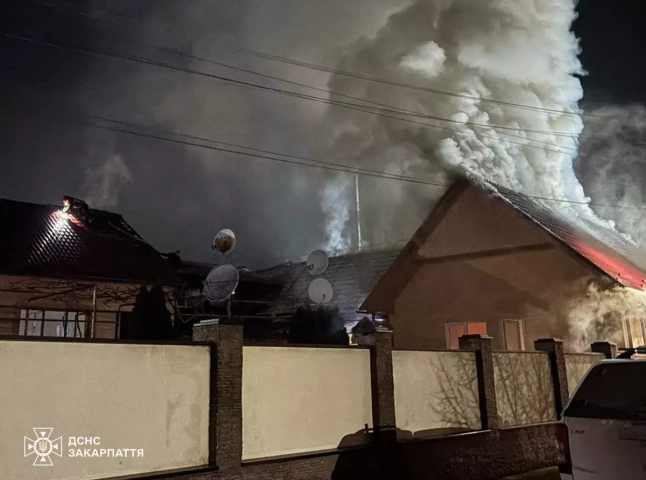 У селі на Хустщині горів будинок. Вогонь гасили і місцеві, і рятувальники
